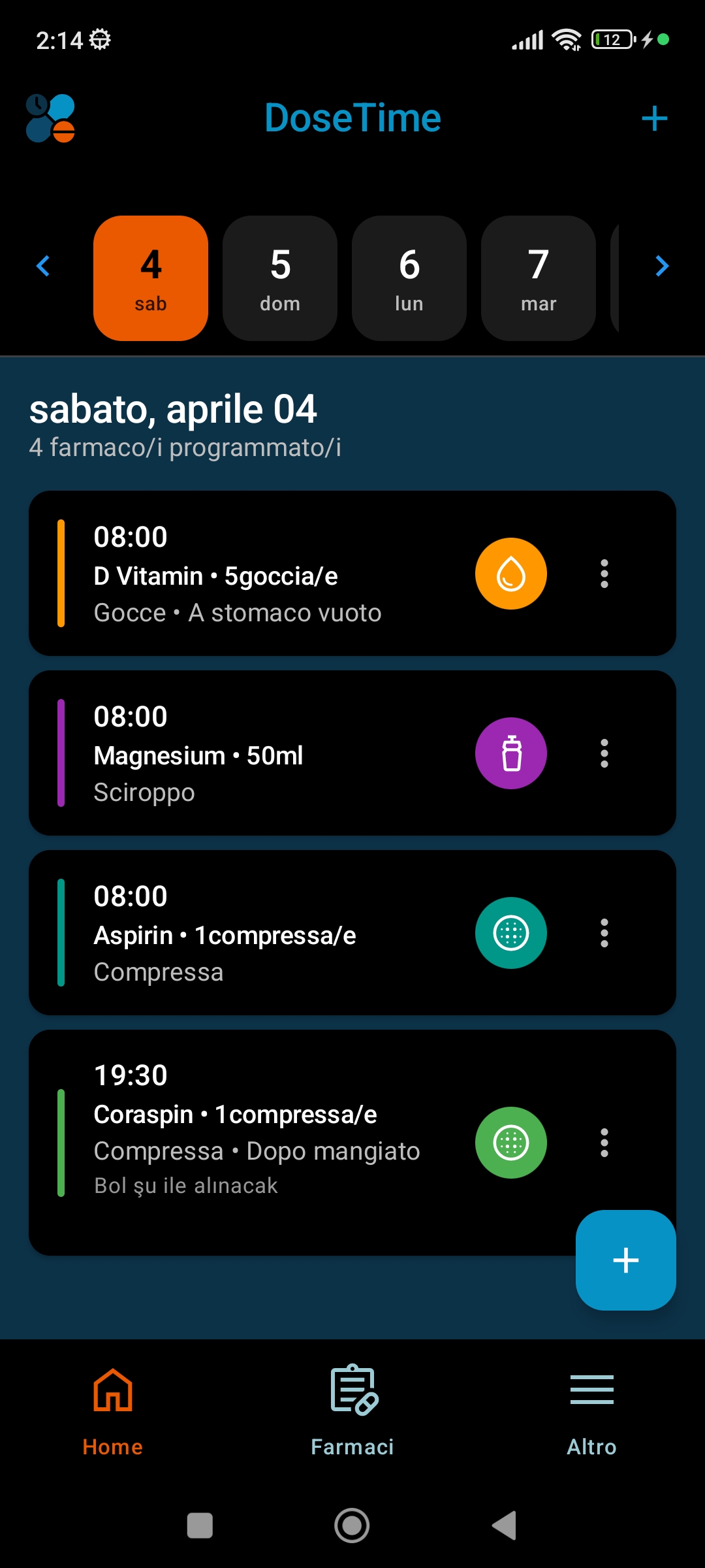 Schermata principale